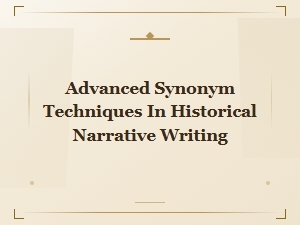 Advanced Synonym Techniques for Historical Event Narrative Writing